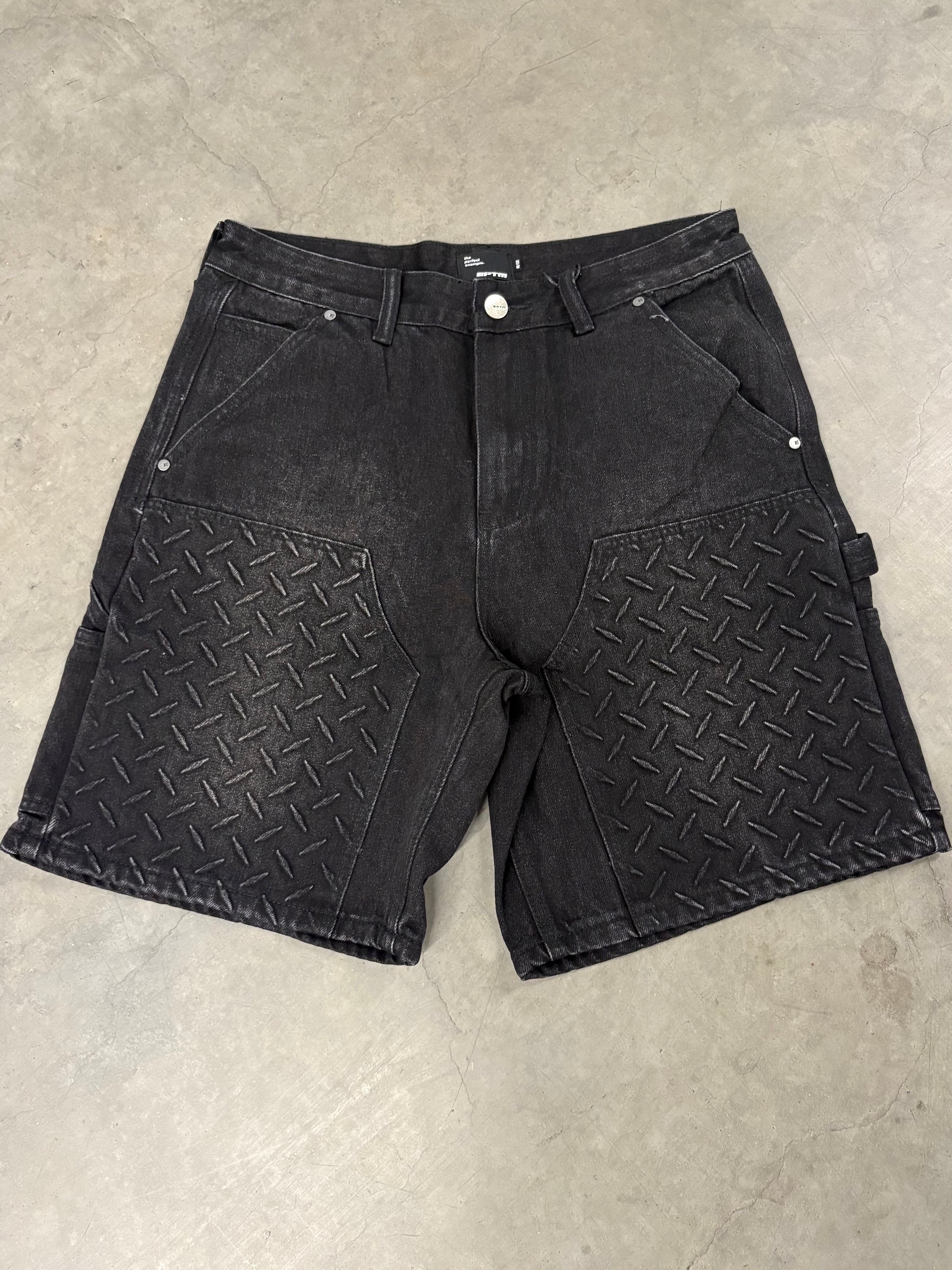 Black Denim “Steelers Shorts”